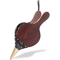 Relaxdays Soplador Barbacoa Manual- Hierro-Madera- Negro-Marrón- 2-5 x 17-5 x 39-5 cm